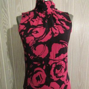 Express black/dark pink turtleneck sleeveless top